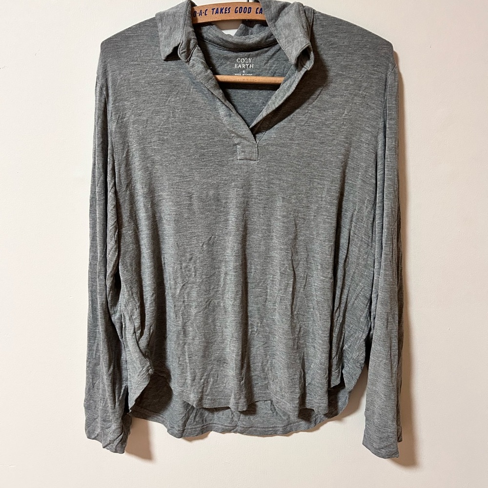 Cozy Earth Women's Gray Long Sleeve Pajama set